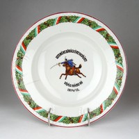 1F814 Antik I. világháborús huszáros porcelán fali tányér 1914-15