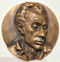 Radnóti Miklós bronz plakett 9 cm jelzett