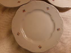 7db Zsolnay virágmintás tányérok 4 mély + 3 lapos