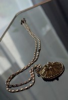Antik ezüst nyaklánc és medál 925ös jelzett, 48 cm