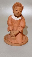 Marked ceramic pretty little girl figure. Judit with sign