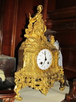 Aranyozott kandalló barokk óra bronz