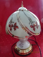 Asztali lámpa, porcelán alap, üveg búra, érintős kapcsolás. Vanneki!