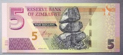Zimbabwe 5 dollár 2019 UNC