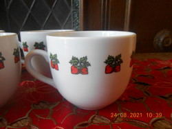 Zsolnay porcelain mug with strawberry pattern