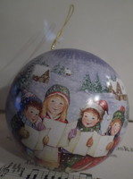 Box - metal - bauble - new - chocolate holder - 9 cm - nice pattern - can be hung - German