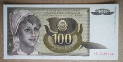 Jugoszlávia 100 Dinara 1991 Unc