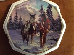 Native American porcelain plate, certified, certification