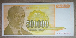 Jugoszlávia 500.000 Dinara 1994 Unc