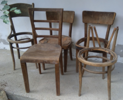5 db antik art deco ill.thonet jellegű fa szék felújításhoz pótlásnak, lehetőleg egyben eladó