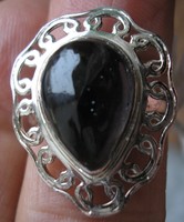.925 ezüst gyűrű sötét iolit drágakőcel 17,5/55 mm