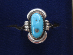 Csodaszép antik ezüst Navajo gyűrű türkizzel, egyedi darab
