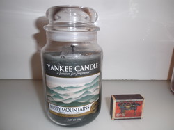 Candle - large - 623 g - yankee candle - misty mountains - burned for 10 minutes