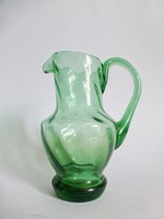 Green, twisted glass jug, carafe