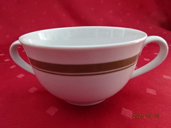 Zsolnay porcelán leveses csésze, zöldes szürke csíkkal, átmérője 10,5 cm. Vanneki!