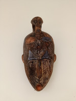 Afrika afrikai antik maszk fa maszk Songye népcsoport Kongó dob 15.