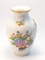 Herendi Viktória dúsan festett kosár fonott váza 14 cm