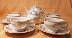 Luxury richly gilded bernadotte porcelain coffee set for 6 people