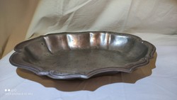 Antik jelzett alpakka pecsenyés tál fém kínáló nehéz asztalközép
