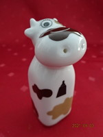 German porcelain, spotted cow figurine, salt shaker, height 8.3 cm. He has!