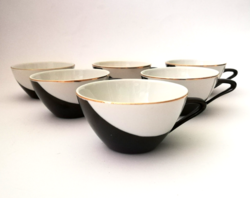 6 coffee cups designed by imre Schrammel, known as an Art Deco raven house penguin