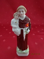 Porcelán figura, Szent Antal a gyermek Jézussal, magassága 12,5 cm. Vanneki!
