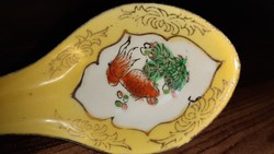 Porcelain soup spoon with koi carp pattern