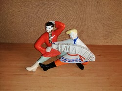 Orosz porcelán kozák táncos pár szobor 25 cm széles (po-1)