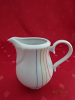 Alföldi porcelán, színes csíkos tejkiöntő, magassága 8,5 cm. Vanneki!