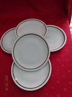 Alföldi porcelán barna csíkos lapostányér, átmérője 23,8 cm. 4 db együtt eladó Vanneki!
