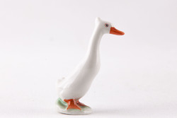 Herend white goose bird miniature hand painted porcelain figurine, flawless! (P038)