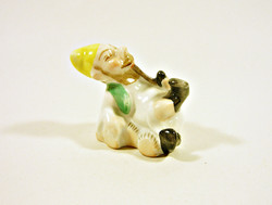 Herend, snow-white Disney smoking dwarf hand-painted porcelain figurine, flawless! (P018)