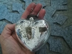 Antikolt tükör foncsoros szív alakú karácsonyfadísz