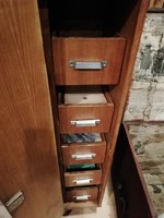 Natúr fa irattartó szekrény, fiókos szekrény az 50-60-as évekből