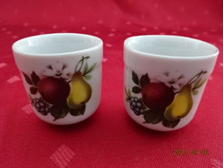 Alföldi porcelán kupica, gyümölcs mintás, magassága 4 cm. 2 db együtt elafó  Vanneki!