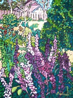 Mártonfi benke marta: flower summer garden - oil on canvas painting