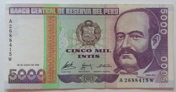 Peru 5000 Intis 1988 UNC