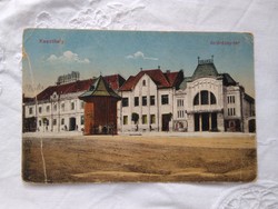 Antik, magyar képeslap, Keszthely Andrássy-tér, városkép 1917 Mérei Ignác kereskedő kiadása