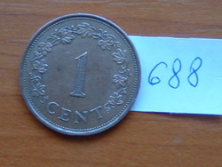 MÁLTA 1 CENT 1977 90-70% Réz, 10-30% Cink,George Cross #688
