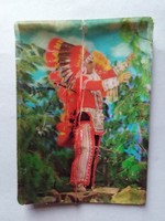 Retró 'dimenziós' képeslap, 'Indián', 1980-as évek