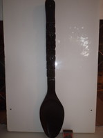 Wooden - giant spoon - 73 x 11 cm - hand made - carved handle - can be hung on the wall