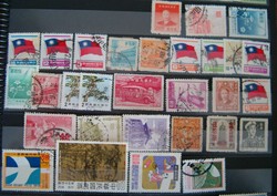 30 darab kommunista kínai bélyeg kinai népköztársaság Sun Yat Sen  japán megszállás 80 as évek stb