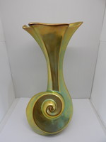 Nagyméretű Zsolnay eozin barokk csigás váza.