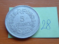 FRANCIA 5 FRANCS FRANK  1949  ALU. 28