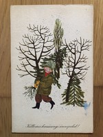 Aranyos Karácsonyi képeslap - Hajnal Gabriella rajz