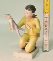 Drasche kislány bohóccal porcelán figura (1915)