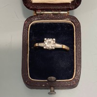 1 Forintról! Arany Briliáns gyűrű 14 és 18 karát kombinációja, kb. 0,5 karát jó minőségű briliánssal