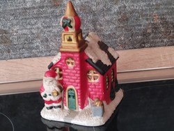 Télapós templomos Karácsonyi illatgyertya tartó