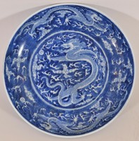 Antique Chinese blue and white porcelain bowl with kangxi sign