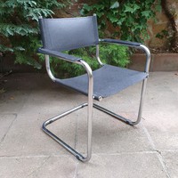 Csővázas retro karfás szék, csőbútor